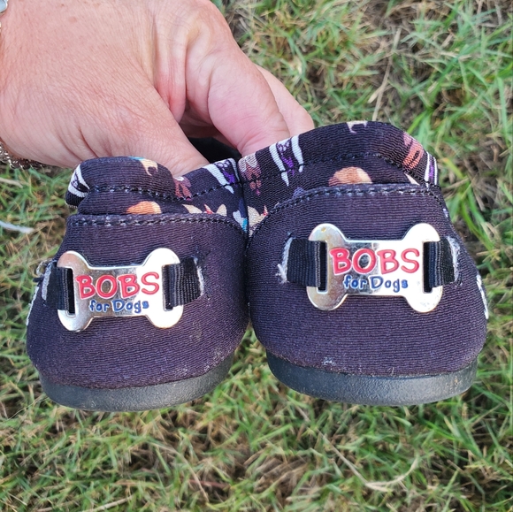 Skechers Bobs For Dogs Sz 8 Black Fabric Casual Slip on Shoes Flats Hipster Pup - Picture 4 of 8
